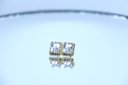 Gold Plated Premium Unisex Italian Studs with Swarovski Diamonds